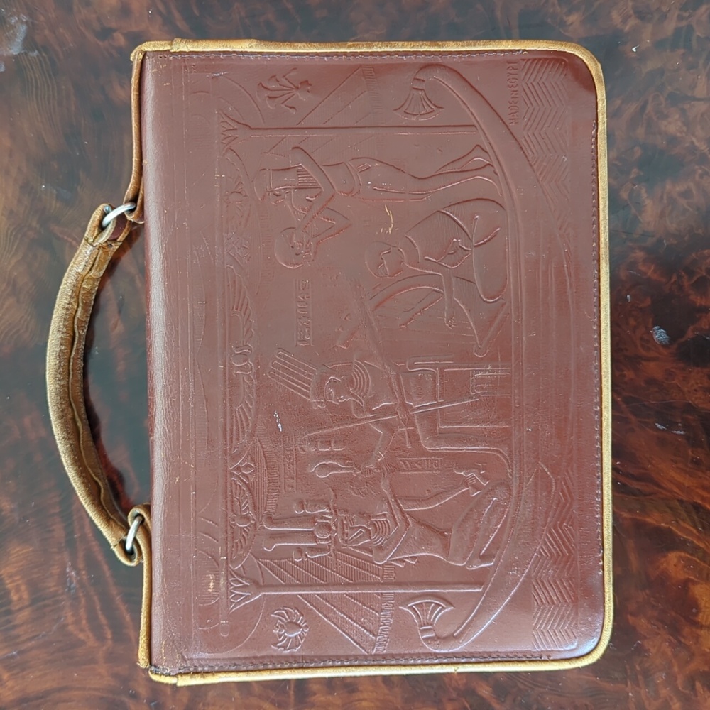 Vintage Egyptian Embossed Leather Bag